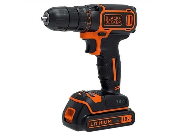 BLACK+DECKER BDCDC18KB-QW - Drill/driver - trådløs - nøkkelfri borhylse 10 mm - 30 N·m - 2 batterier - 18 V