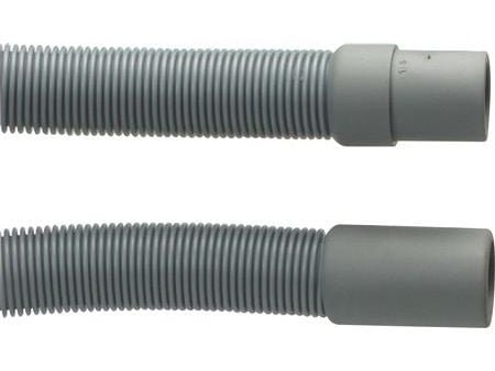 NEOPERL Afløbsslange grå med gummimuffer 22 x 19 mm. + bøjning. Længde 2500 mm - i pose