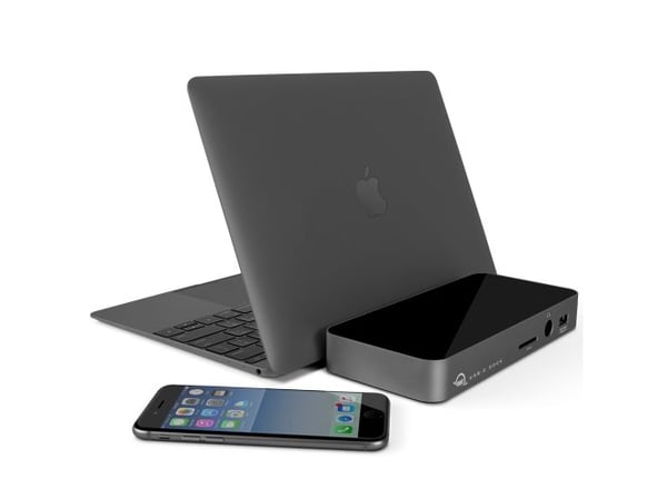 OWC OWCTCDK10PMDSG, Ledningsført, USB 3.2 Gen 1 (3.1 Gen 1) Type-C, 3,5 mm, 10,100,1000 Mbit/s, Sort, SD,SDHC,SDXC