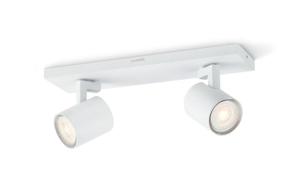 Philips myLiving Runner tak-/väggspotlight 2 x, Utanpåliggande spotlight, GU10, 2 lampor, LED, 7 W, 2700 K