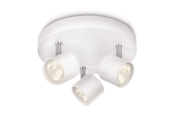 Philips Himmennettävä LED Star kohdevalaisin 3x, Ei vaihdettavissa oleva hehkulamppu, 3 lamppu(a), LED, 2700 K, 1500 lm, Valkoinen