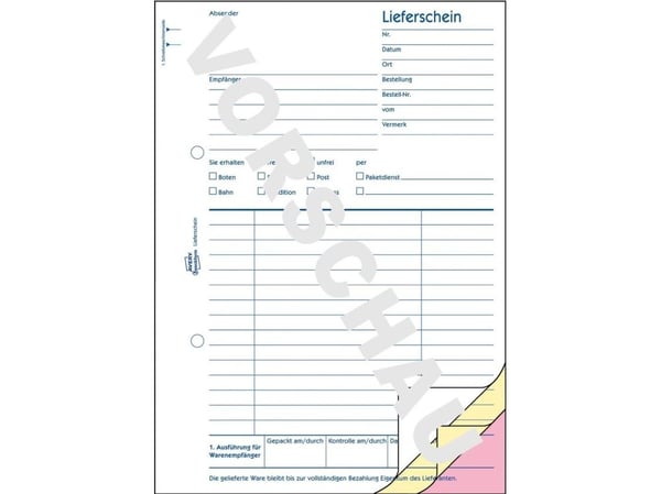 Avery Zweckform - Leveringsskjema - 40 ark - A5 (148 x 210 mm) - triplikat