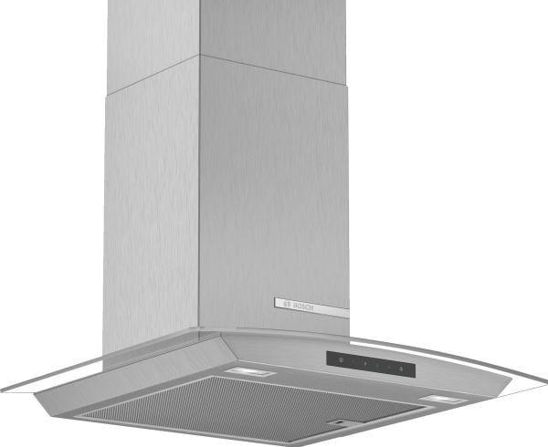 Bosch Serie | 4 DWA66DM50 - Panser - røykkanal - bredde: 60 cm - dybde: 48.8 cm - ekstraksjon og resirkulasjon (-) - rustfritt stål og glass