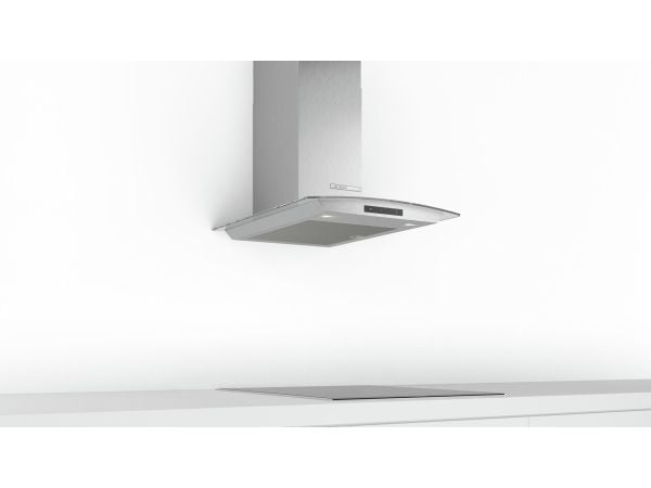 Bosch Serie | 4 DWA66DM50 - Panser - røykkanal - bredde: 60 cm - dybde: 48.8 cm - ekstraksjon og resirkulasjon (-) - rustfritt stål og glass