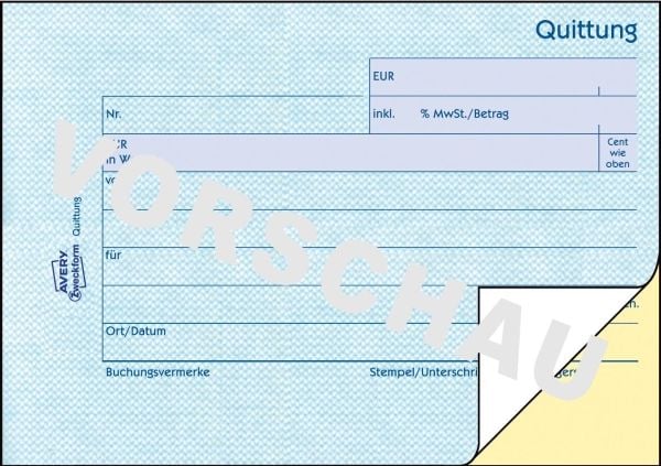 Avery Zweckform - Kvittering - 40 ark - A6 (105 x 148 mm) - dublett - karbonfri