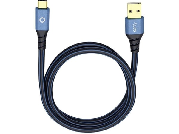 OEHLBACH Plus C3, 3 m, USB A, USB C, USB 3.2 Gen 1 (3.1 Gen 1), Svart, Blå