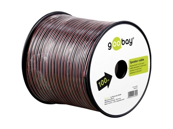 Goobay 67740, Kobberkledd aluminium (CCA), 50 m, Sort, Rød