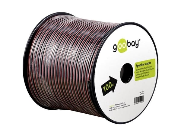Goobay 67728, Kobberkledd aluminium (CCA), 10 m, Sort, Rød