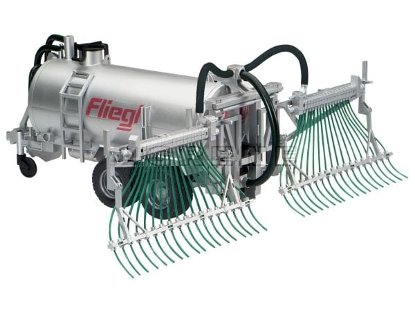 Bruder Fliegl barrel trailer with spread tubes toy