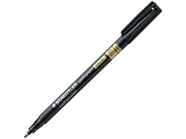 Staedtler Lumocolor Permanent Special, 1 kpl, Musta, Ohut/Pyöreä pää, Musta, 0,6 mm, Hienojakoinen