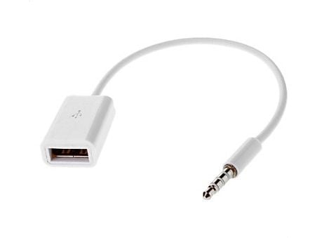 Kaapeli USB MicroMobile USB-A - minijakki 3,5 mm Biały (AUDUSBF)
