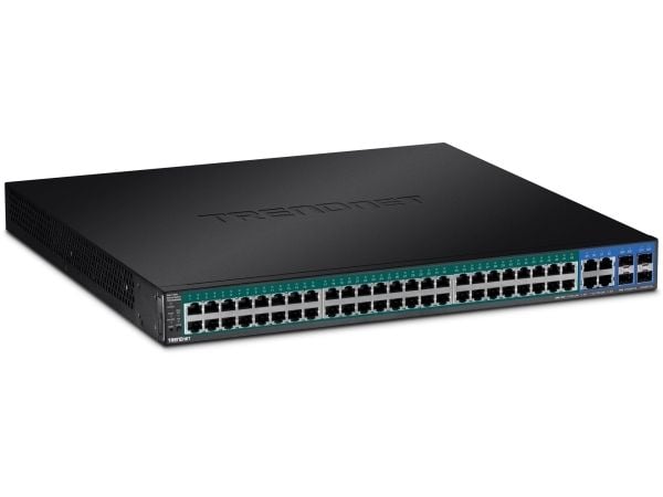 TRENDnet TPE 5048WS - Switch - smart - 48 x 10/100/1000 (PoE+) + 4 x kombo-Gigabit SFP - rackmonterbar, stasjonær - PoE+ (740 W) - AC 100 - 240 V -...