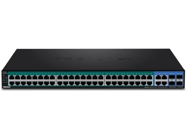 TRENDnet TPE 5048WS - Switch - smart - 48 x 10/100/1000 (PoE+) + 4 x kombo-Gigabit SFP - rackmonterbar, stasjonær - PoE+ (740 W) - AC 100 - 240 V -...