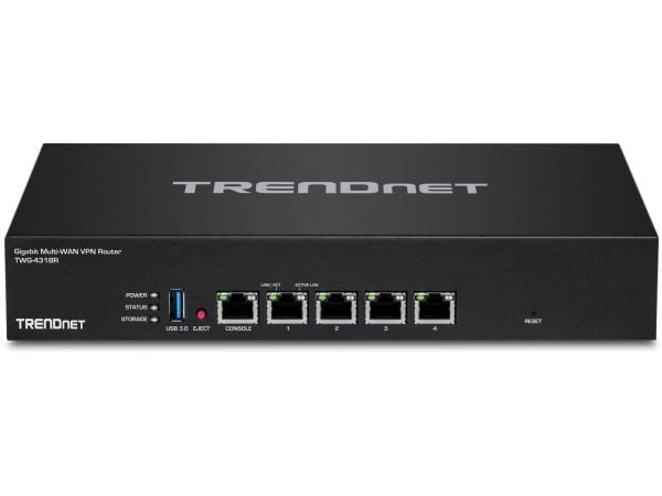 TRENDnet TWG-431BR - Ruter 1GbE - WAN-porter: 3 - rackmonterbar - TAA-samsvar