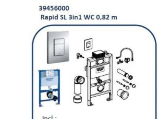 Grohe Rapid SL inbyggnadscistern, 82 cm installationshöjd inkl. tryckknapp