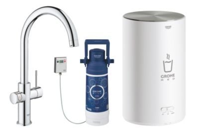 GROHE Red Duo, Standard, Kromfarget, Kran-håndtak, Single/enkelt, Type C, Keramisk