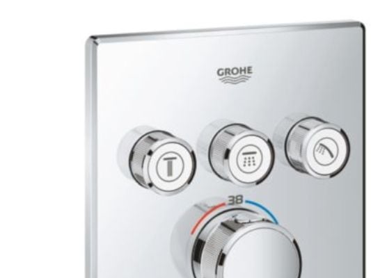 GROHE 29126000, Badekar og dusj, Roterende ventiler, Stål, Kromfarget