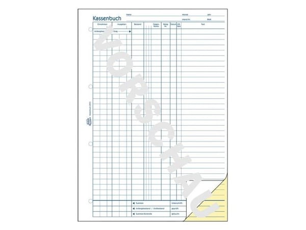 Avery Zweckform - Kassebok - 40 ark - A4 (210 x 297 mm) - dublett - karbonfri