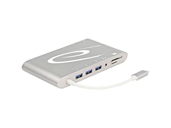 Delock USB Type-C 3.1 Docking Station 4K - Dokkingstasjon - USB-C - VGA, HDMI, Mini DP - 1GbE