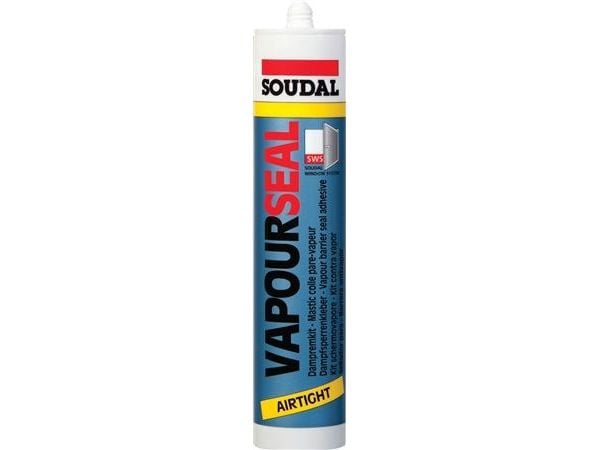 SOUDAL Vapourseal on käyttövalmis muovinen elastinen 1-komponenttinen tiivistysliima/kalvoliima 310ml patruuna