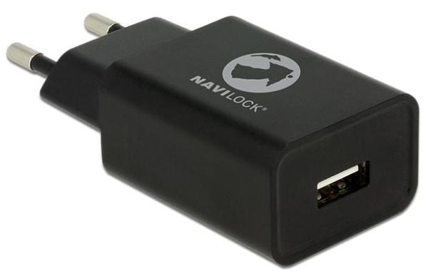 Navilock - Strømadapter - 1.5 A - QC 3.0 (USB) - svart