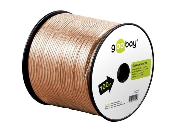Goobay 15019, Kobberkledd aluminium (CCA), 100 m, Gjennomsiktig