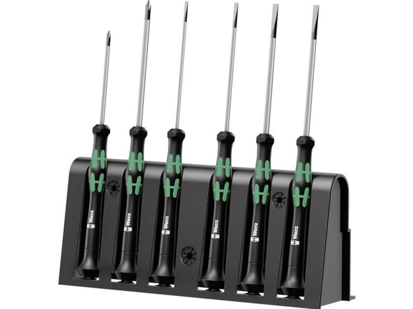 Wera 2035/6 B elektronikk skrutrekkersett + stativ, 55 mm, 205 mm, 26 mm, 424 g, svart, grønn