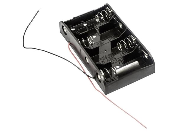 MPD BH4CW batteriholder for 4x R14 (C) – kabel (L x B x H) 106 x 58 x 23 mm