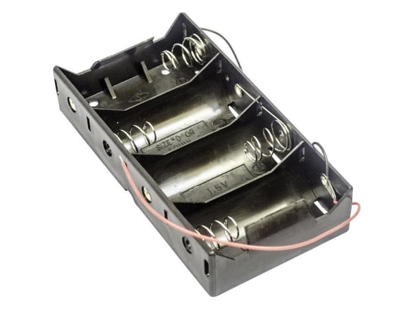 MPD BH4DW batteriholder for 4 R20(D) kabel (L x B x H) 138 x 72 x 29 mm