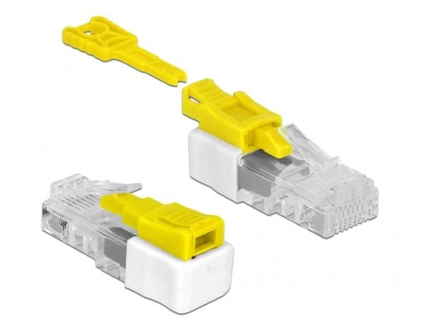 Delock RJ45 Port Blocker - LAN-portblokker - hvit/gul (en pakke 5)