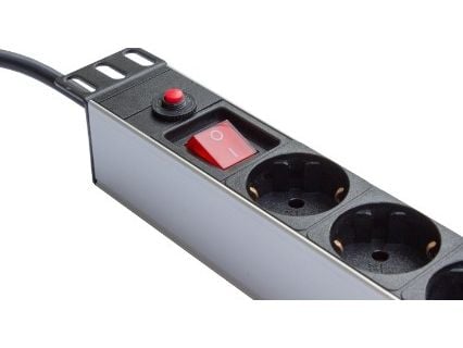 Alcasa GC-N0087, 1,8 m, Sisätila, Tyyppi F, Type F (CEE 7/4), Alumiini, Musta, Hopea