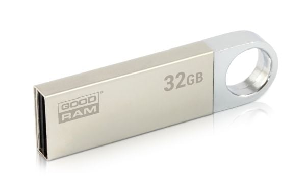 Goodram UUN2, 32 GB, USB A-tyyppi, 2.0, 20 MB/s, Taittuva, Hopea