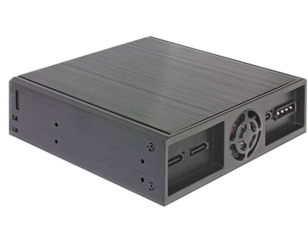Delock 5.25" Mobile Rack for 1 x 5.25" Slim Drive + 2 x 2.5" SATA HDD / SSD - Lagringsdrevhylse - 2.5" - svart
