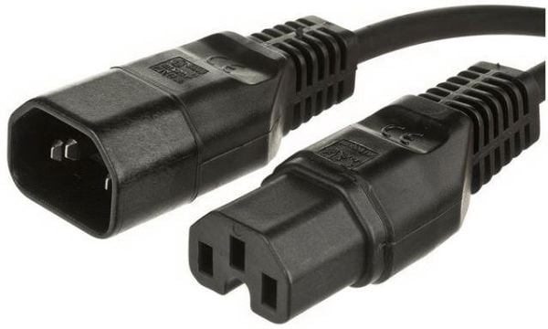 MicroConnect - Jatkojohto virtakaapelille - IEC 60320 C14 - IEC 60320 C15 - AC 250 V - 10 A - 50 cm - musta