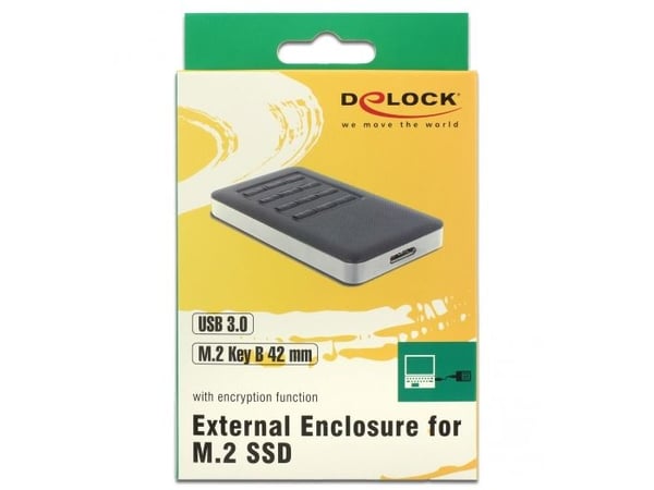 Delock - Gränssnittsadapter - M.2 - USB 3.0 - grå, svart
