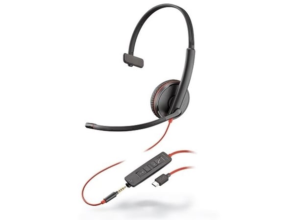 Poly Blackwire C3225 USB-C - 3200 Series - hodesett - on-ear - kablet - 3,5 mm jakk, USB-C - lydisolerende