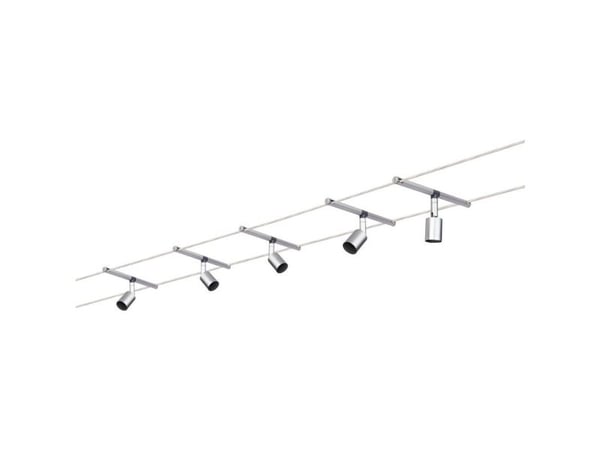 Paulmann Salt, Spotlight på skinne, GU5.3, 5 ampuller, 50 W, 230 V, Kromfarget