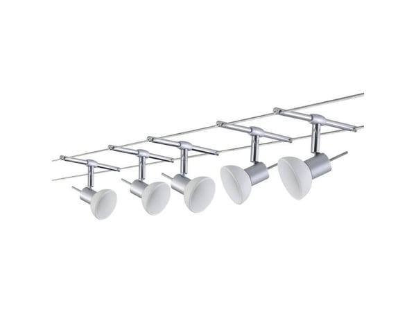 Paulmann 94136, Spotlight på skinne, GU5.3, 5 ampuller, LED, 10 W, Kromfarget