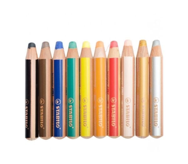 STABILO woody 3 in 1, Flerfarget, 10 stykker