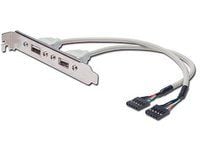 ASSMANN - USB-panel - 5 pin i linje (hunn) til USB (hunn) - 25 cm - beige