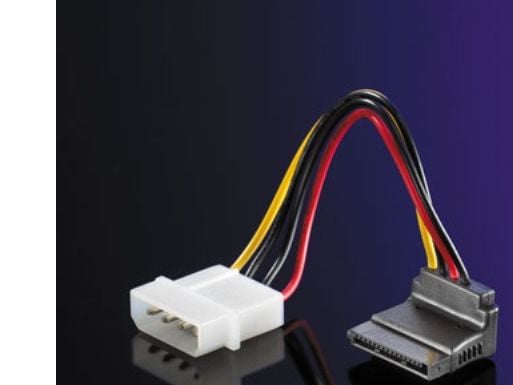 ROLINE 11.03.1061, Molex (4-pin), SATA 15-pin, 0,1 m, Hankjønn, Hankjønn, Sort, Rød, Hvit, Gult