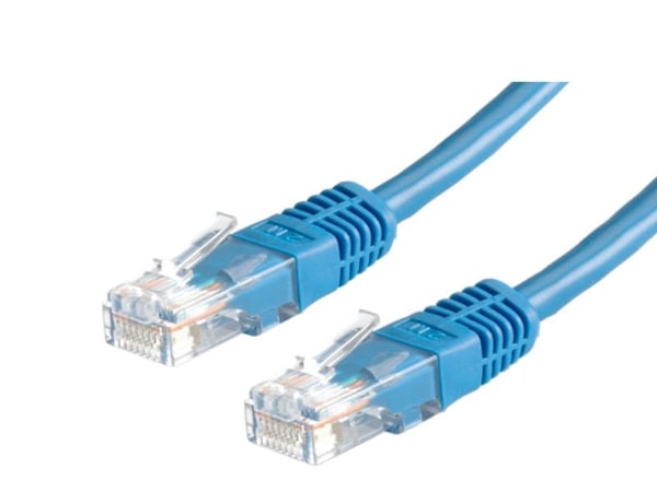 Roline - Koblingskabel - RJ-45 (hann) til RJ-45 (hann) - 1 m - UTP - CAT 5e - formstøpt - blå
