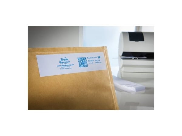 Avery Zweckform 3434 - Naturlig hvitt - 128 x 38 mm 1000 stk (500 ark x 2 merkelapper