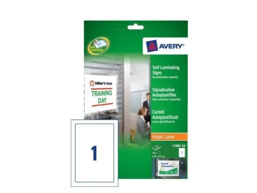 Avery - Polyester - lim - vit, glättat - 170 x 257 mm 10 etikett (er) (10 ark x 1) etiketter