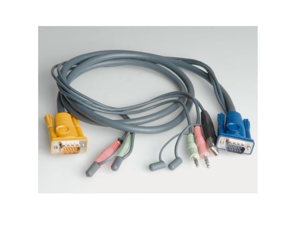 ROLINE KVM-Cable VGA + USB + Audio, 3 m, Grå, VGA + USB + 2x Audio, VGA + 2x Audio