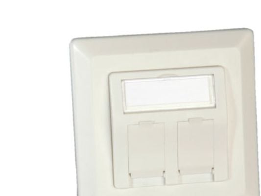 ROLINE Flush Mount Wall Oulet for Keystones, 2-port, Hvit, Plast, 22,2 x 80 x 80 mm