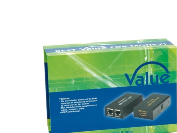 Value 14.99.3460, 1920 x 1200 piksler, AV-sender og -mottaker, 30 m, HDCP