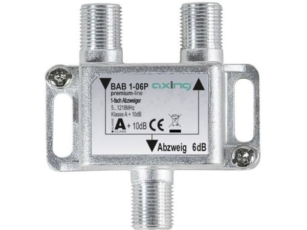 Axing BAB 1-06P, Kabelfordeler, 5 - 1218 Mhz, Grå, A, 6 dB, F