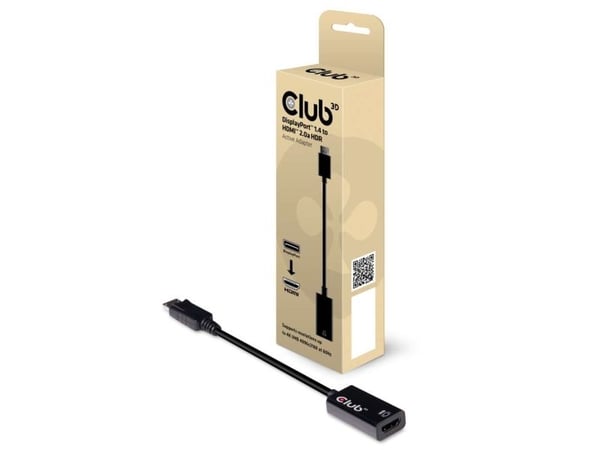 Club 3D - Video adapter - DisplayPort hann til HDMI hunn - 19.17 cm - 4K-støtte
