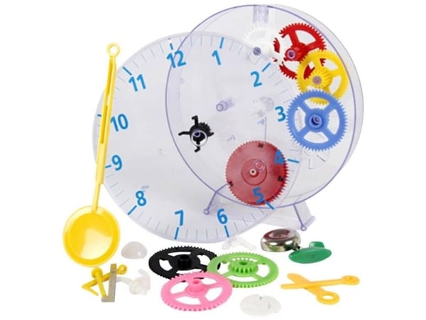 Techno Line Model lasten kello Mekaaninen seinäkello oppimissarja 20 cm x 3,5 cm läpinäkyvä läpinäkyvä